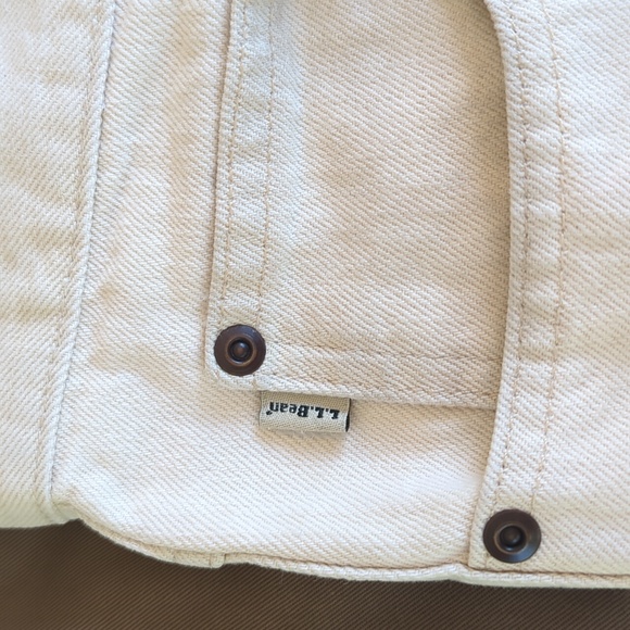 L.L. Bean Double L Classic Fit Straight Leg Denim Jeans 34 x 29 Cream Pockets - Picture 12 of 16